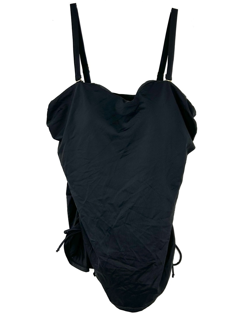 Swimsuits for All Black Tankini Swim Top Ruched